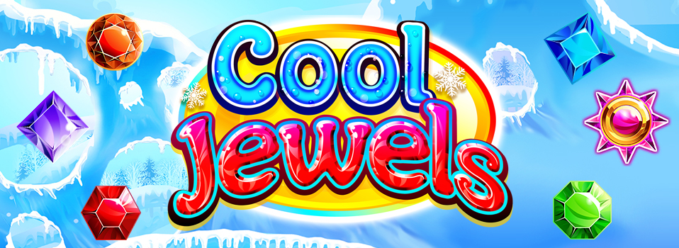 Cool Jewels Slot Logo umgeben von eisigen bunten Juwelen